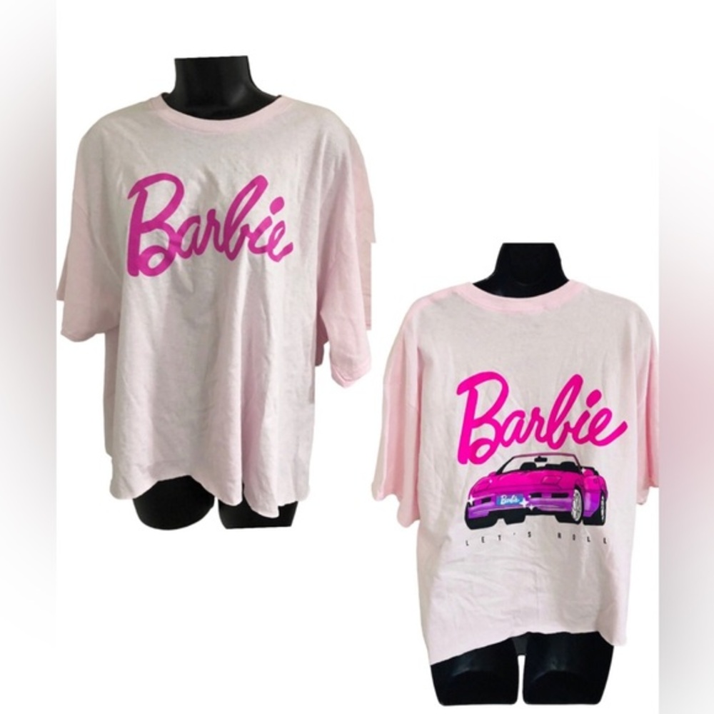 Barbie pink graphic print Barbie corvette t-shirt size XL new